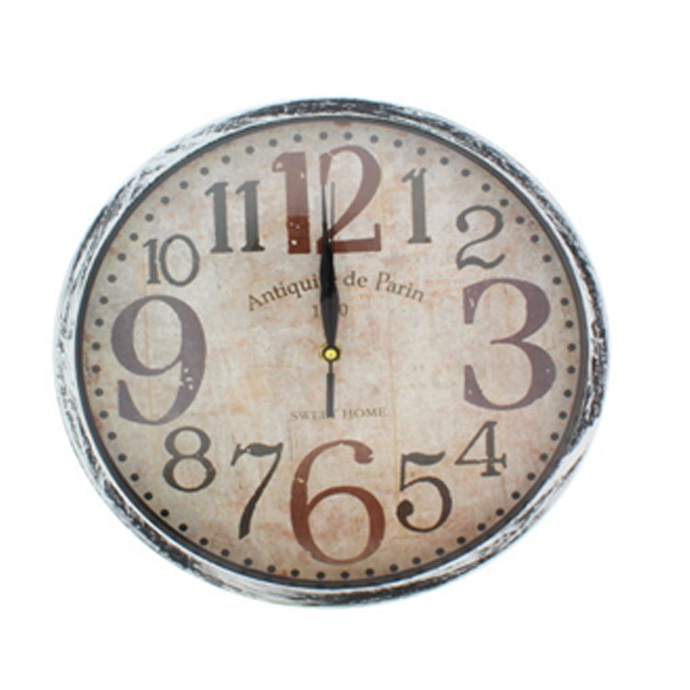 RELOJ DE PARED (36764) PLATEADO/NEGRO/CHOCOLATE