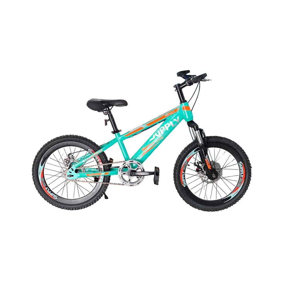 BICICLETA RIN 20 MTB SUPPLY BS006 TURQUESA/NARANJA CUADRO ACERO SIN/C