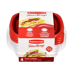 SET DE 4 RECIPIENTES CON TAPA 2092735 7F52 RUBBERMAID 760 ML