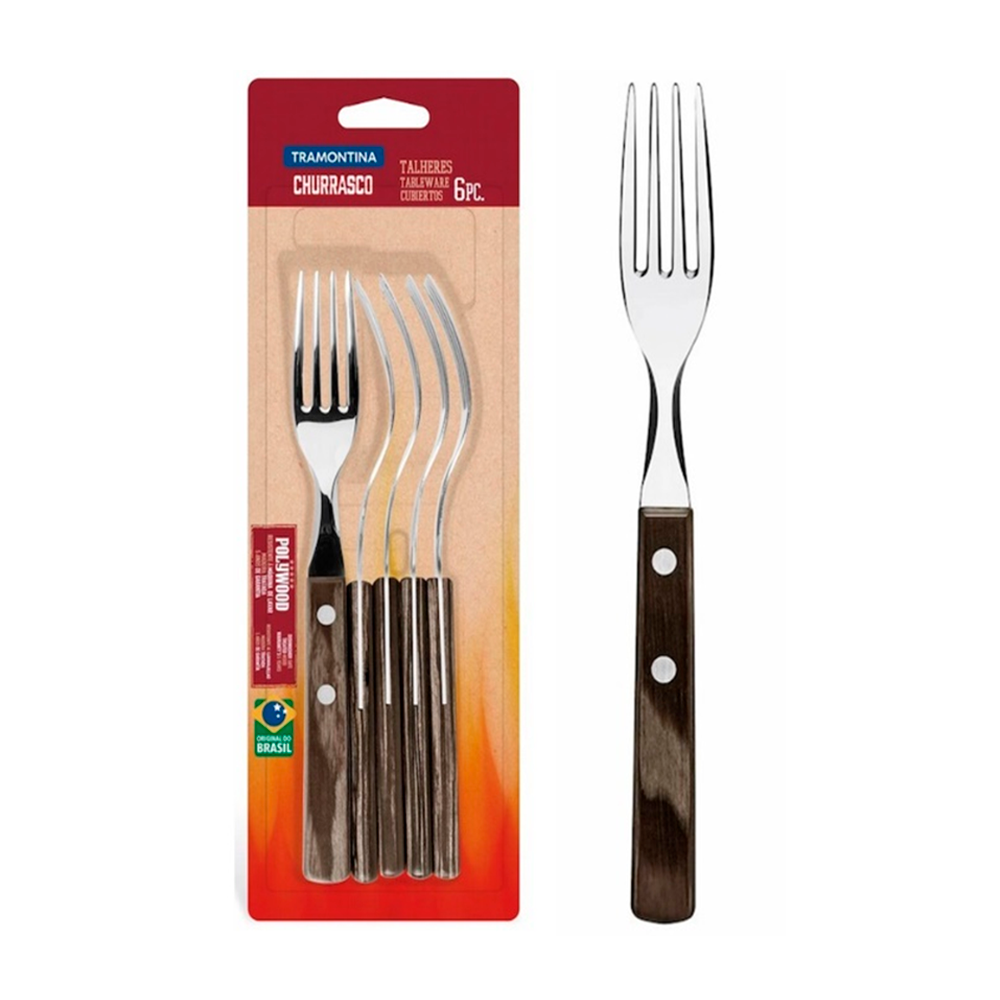 SET DE TENEDORES 6 PZAS TRAMOTINA (21198/916) CHOCOLATE/PLATEADO