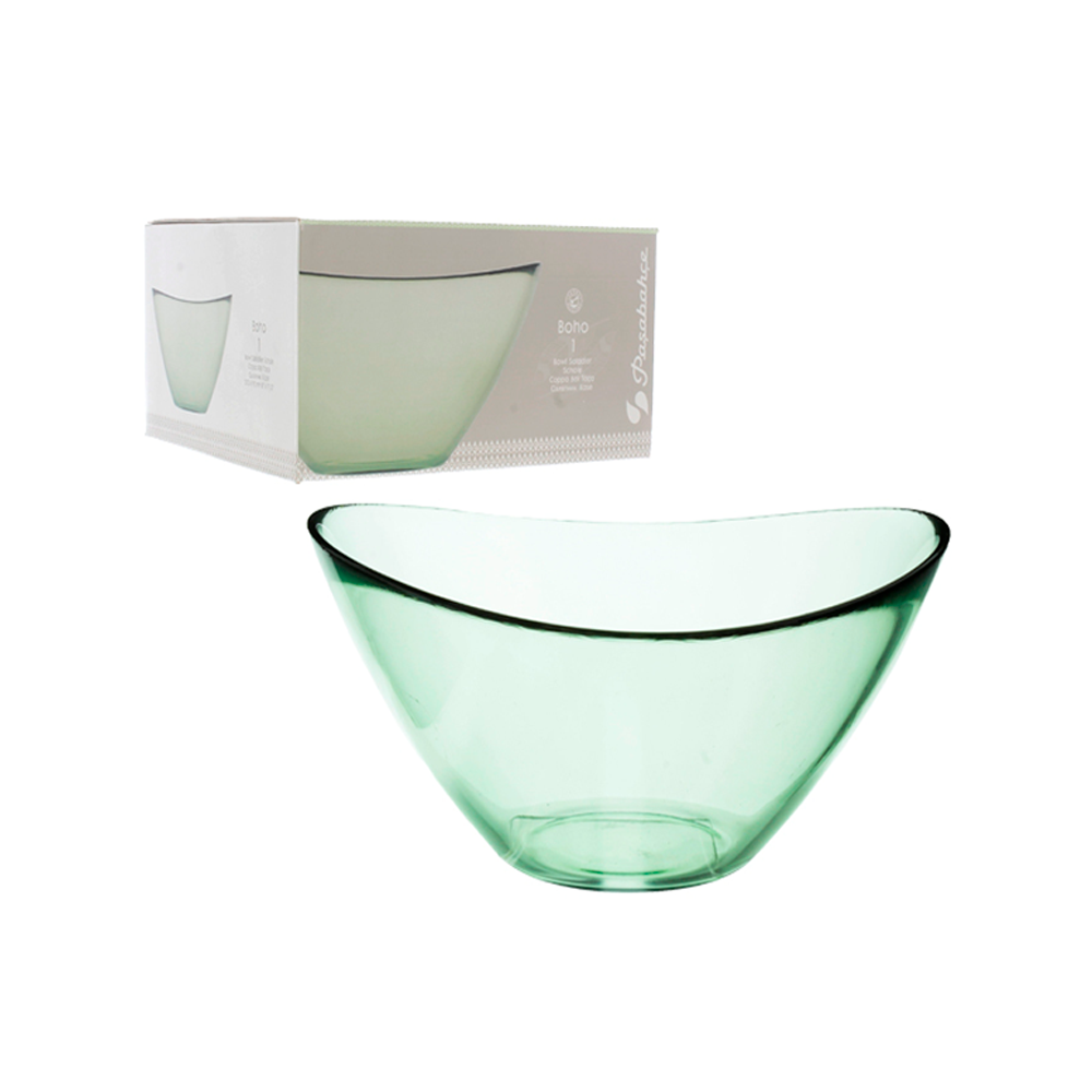 ENSALADERA BOHO PASABAHCE 202MM (10522V) TRANSPARENTE/VERDE
