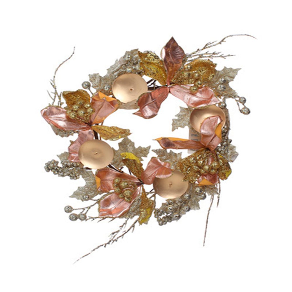 CORONA ADVIENTO 35CM (831-MXMAS67-877-22J1 ORO/ROSA