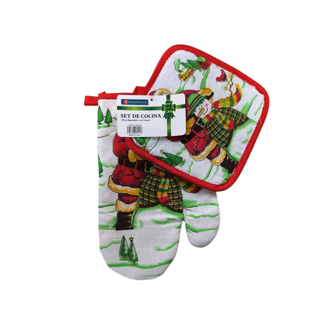 GUANTE Y AGARRADERO DE COCINA  NAVIDAD NS2183
