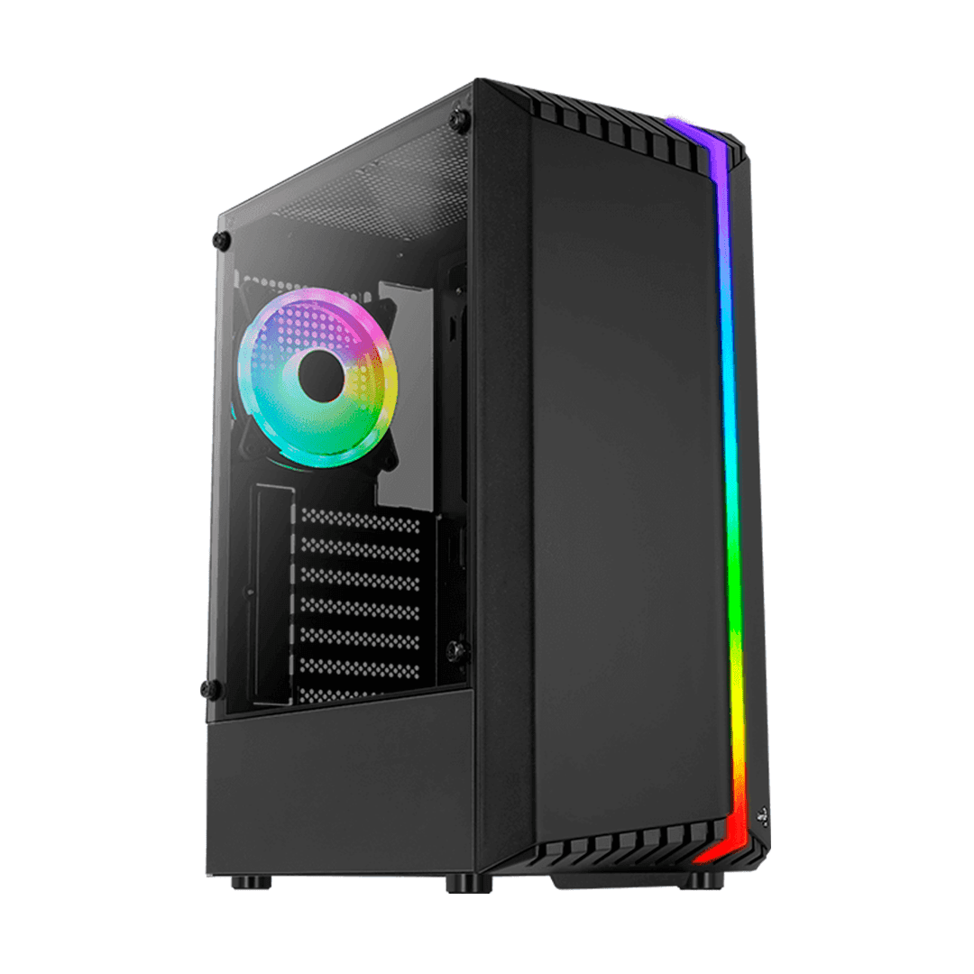 CASE AEROCOOL BIONIC-BK-V2 ATX, RGB, BLACK