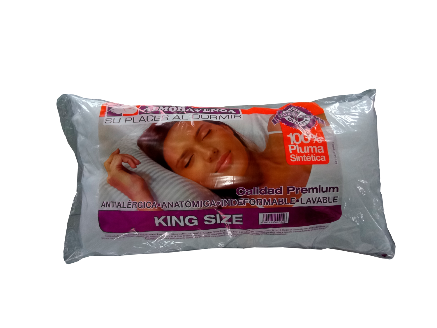 ALMOHADA ALMOHAVENCA KING SIZE PLUMA SINTETICA 50 X 90 CM 00AAK
