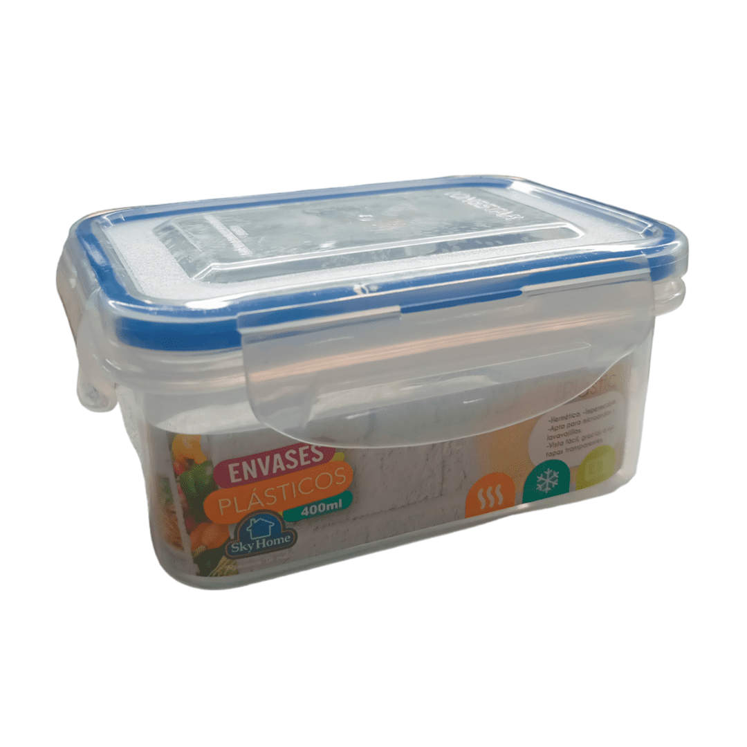 ENVASE PLASTICO SKY HOME RECTANGULAR DE 400 ML