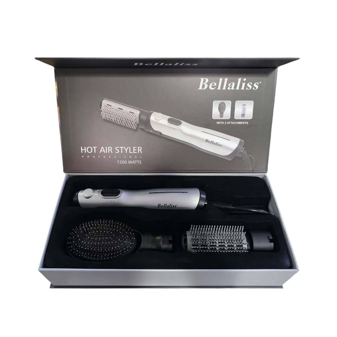 SECADOR D/CABELLO BELLALISS BELLA8630911 CEPILLO SECADOR 2 ACCESORIOS SILVER
